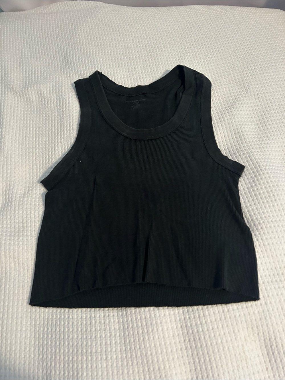 Brandy Melville Black Ribbed Cropped Tank
